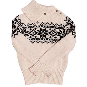 Ralph Lauren Snowflake Fair Isle Cream Black Unisex Kids Sweater